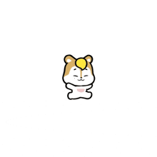 a cartoon hamster with a yellow flower on its head