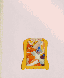 a picture of a girl in a yellow frame with a bow