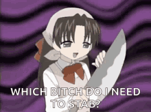 yandere knife anime which bitch do i need to stab