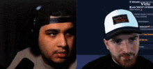 a man with a beard is wearing a baseball cap that says austin tx on it