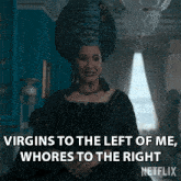 Virgins To The Left Of Me Whores To The Right Queen Charlotte GIF - Virgins To The Left Of Me Whores To The Right Queen Charlotte Queen Charlotte A Bridgerton Story GIFs