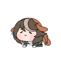 a cartoon drawing of a girl with long hair and a bunny ear