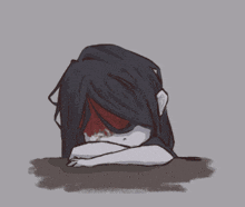 a drawing of a girl with black hair and the words like you
