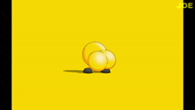 a cartoon drawing of two yellow balls on a yellow background with the word joe below it