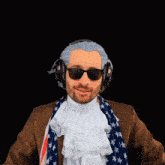 a man wearing a wig and sunglasses with the words " mommy " above him
