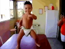 Brazilian Baby Dancing Samba On Table GIF