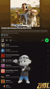 a playlist of arabic afro house mix by rex stax is displayed
