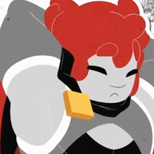 a cartoon drawing of a girl with red hair