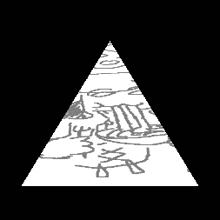 a pyramid with a drawing of a smiling face on the side