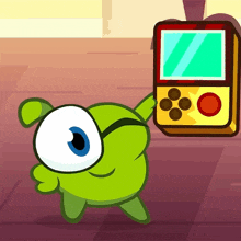 Winking Nibble Nom GIF - Winking Nibble Nom Cut The Rope GIFs
