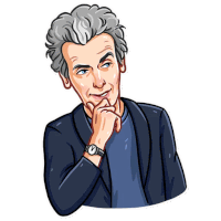 a cartoon of a man wearing a watch and a suit
