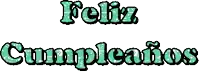 the words feliz cumpleanos are written in green and black