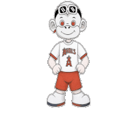 a cartoon character is wearing a rangers shirt