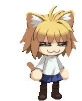 a pixel art of a girl with a cat ear