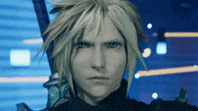 a close up of a video game character with a sword in his hand