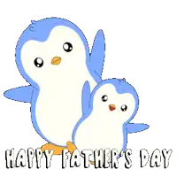 a father 's day greeting card with two penguins and the words happy father 's day