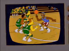 the simpsons the harlem globetrotters the generals hes just spinning the ball just take it spinning