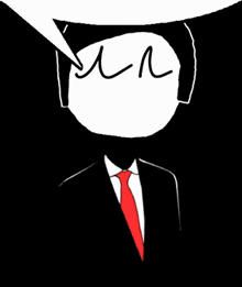 a drawing of a man in a suit and tie
