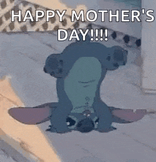 a cartoon character from the movie lilo and stitch is doing a handstand on its head .