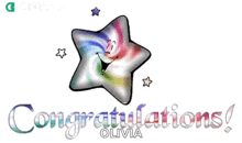 a congratulations card with a star and the name olivia on it