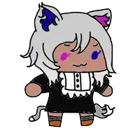 a drawing of a girl with a cat ear on her head