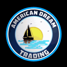 a logo for american dream trading with a sailboat