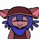 a drawing of a cat wearing a red hat
