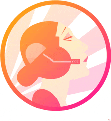 an illustration of a woman wearing a headset that says ccc on it