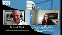 a man and a woman are on a video call and the man is wearing headphones