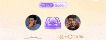 a picture of a man with a beard and the name buddy on it