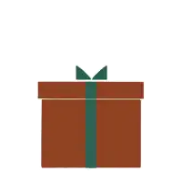 a bird peeking out of a gift box with a bow