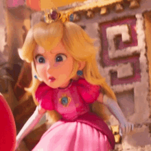 Startled Princess Peach GIF - Startled Princess Peach The Super Mario Bros Movie GIFs