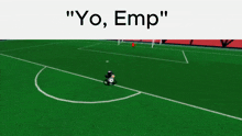 a soccer player is kicking a soccer ball in a video game