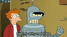 Bender Bite My Shiny Metal Ass GIF - Futurama Bender Bite GIFs
