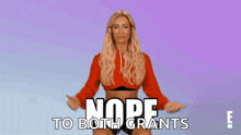 a woman says nope to both grants while dancing
