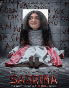 a movie poster for sabrina shows a girl in a dress