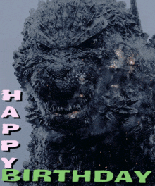 a picture of a monster with the words happy birthday on it