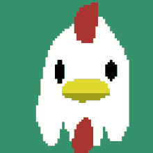 a pixel art of a chicken with the word gross on the bottom right