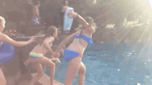 This Is Actually Really Funny GIF - Swim Push In Pool Jump In Pool GIFs