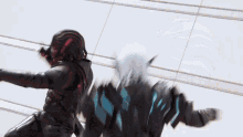 a man in a superhero costume is kicking another man