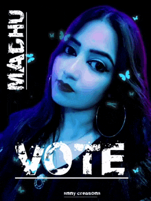a poster with a woman and the words vote