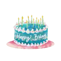 a birthday cake with the words happy bday on it