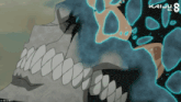 a picture of a skull with kaiju no. 8 on the bottom