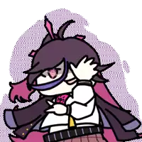 a cartoon drawing of a girl with long hair and glasses