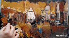 a painting being painted with the words made in animotica