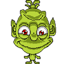 alien smirk smiling green happy