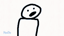 a drawing of a person with a surprised look on their face