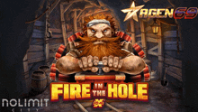 an advertisement for a game called fire in the hole by nolimit city