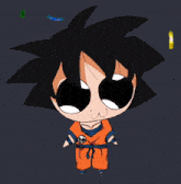 a cartoon drawing of a person in a dragon ball z outfit
