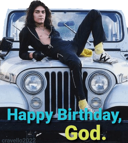 Eddie Van Halen Happy Birthday God Sticker - Eddie Van Halen Happy Birthday God Happy Birthday God Gif Stickers
